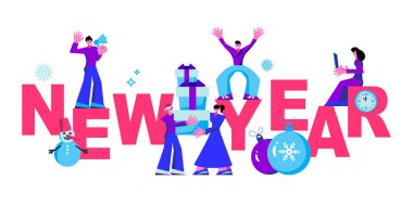 2020 Happy New Year trendy ve minimalist kart veya arka plan.