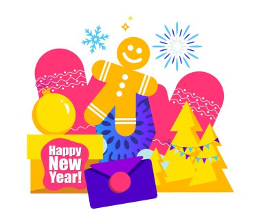 2020 Happy New Year trendy ve minimalist kart veya arka plan.