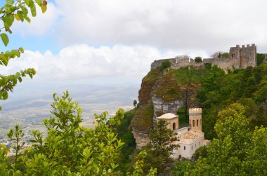 Castello di Venere, Erice 'de. İtalya 'daki Sicilya adası.