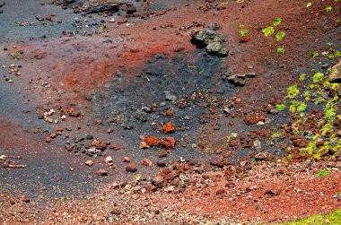 İtalya, Sicilya 'daki Etna volkanının ünlü manzarası ve manzarası
