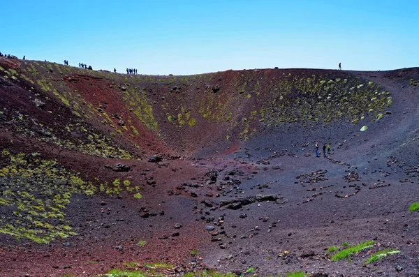 Vista Famosa Paisagem Vulcão Etna Sicília Itália — Fotografia de Stock