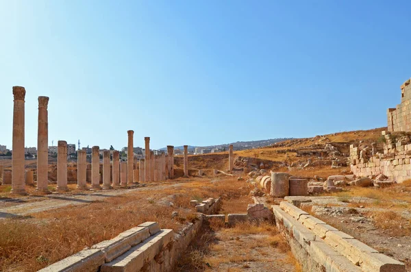 Città Rovinata Jerash Gerasa Regno Giordano Medio Oriente — Foto Stock