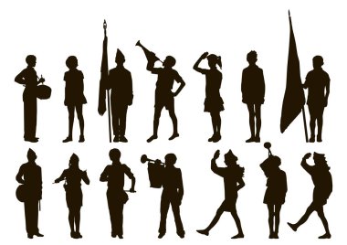 silhouette pioneer scout teenager clipart