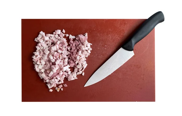 Tampilan Atas Daging Babi Papan Potong Merah — Stok Foto