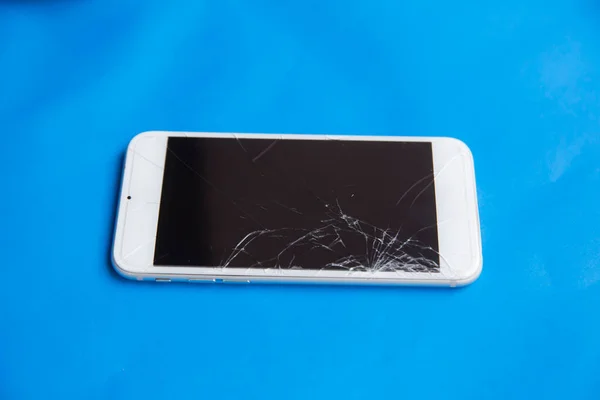 Zepsuta Komórka Pęknięty Ekran Smartfona — Zdjęcie stockowe