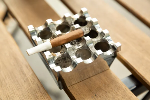 Close Cigarette Wooden Table — Stock Photo, Image