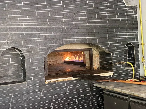 Ön manzara pizza fırını arka planı 