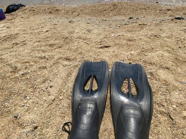 Üst Manzara dalgıcının paletleri, seçici odaklanma 