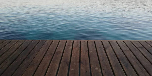 Top View Wooden Floor Sea Background — Stock Photo, Image