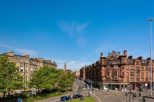 Glasgow Escócia Maio 2018 Vista Para Norte Cruzamento Woodlands Com — Fotografia de Stock