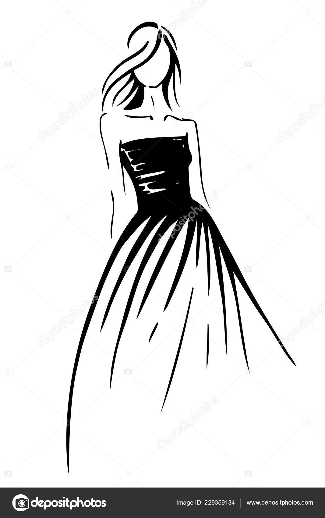 white dress with black lines