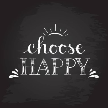 alıntı mutlu, el yazısı tebeşir tasarımını seçmek.