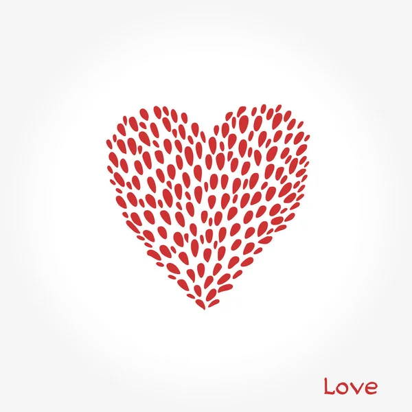 Simple Valentine Day Cards Hand Drawn Red Heart Vector Illustration — Stock Vector