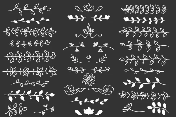 Decorative Branch Set Vector Illustration — Stock Vector