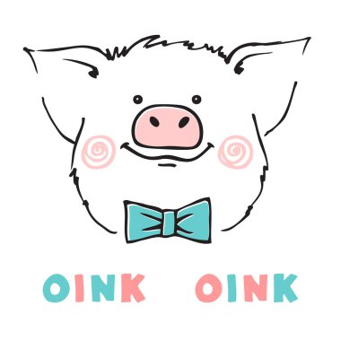 Tatlı domuz. vektör illüstrasyonu.