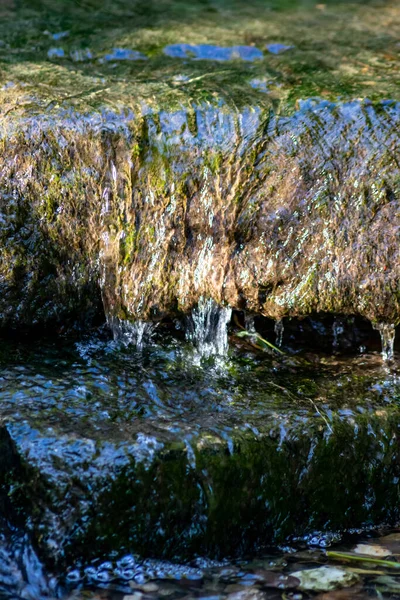 Increspature Setose Acqua Torrente Cristallino Come Sfondo Naturale Idilliaco Con — Foto Stock