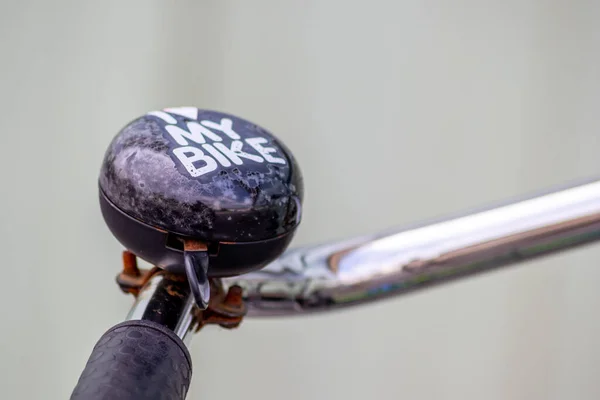 Beautiful bike bell ensures security in the road traffic for bikers and pedestrians with zero emissions as sustainable and emission free mobility alternative for environmental protection and clean air
