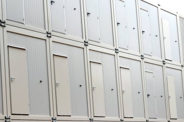 Modern beyaz plastik depolarının arka planı