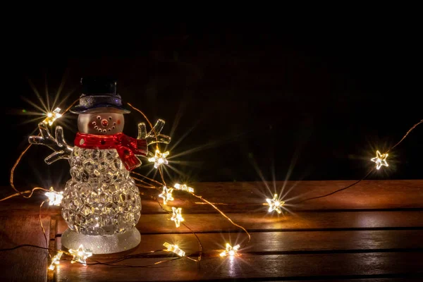 Luzes Natal Espumantes Como Decoração Iluminada Para Humor Festivo Mesa — Fotografia de Stock