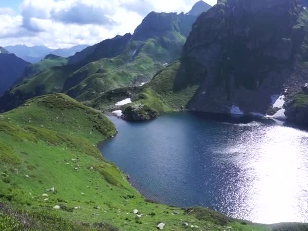 Highlands Karachay Cherkess Republic Дивовижно Красиві Гірські Озера Ущелини Гірські — стокове відео