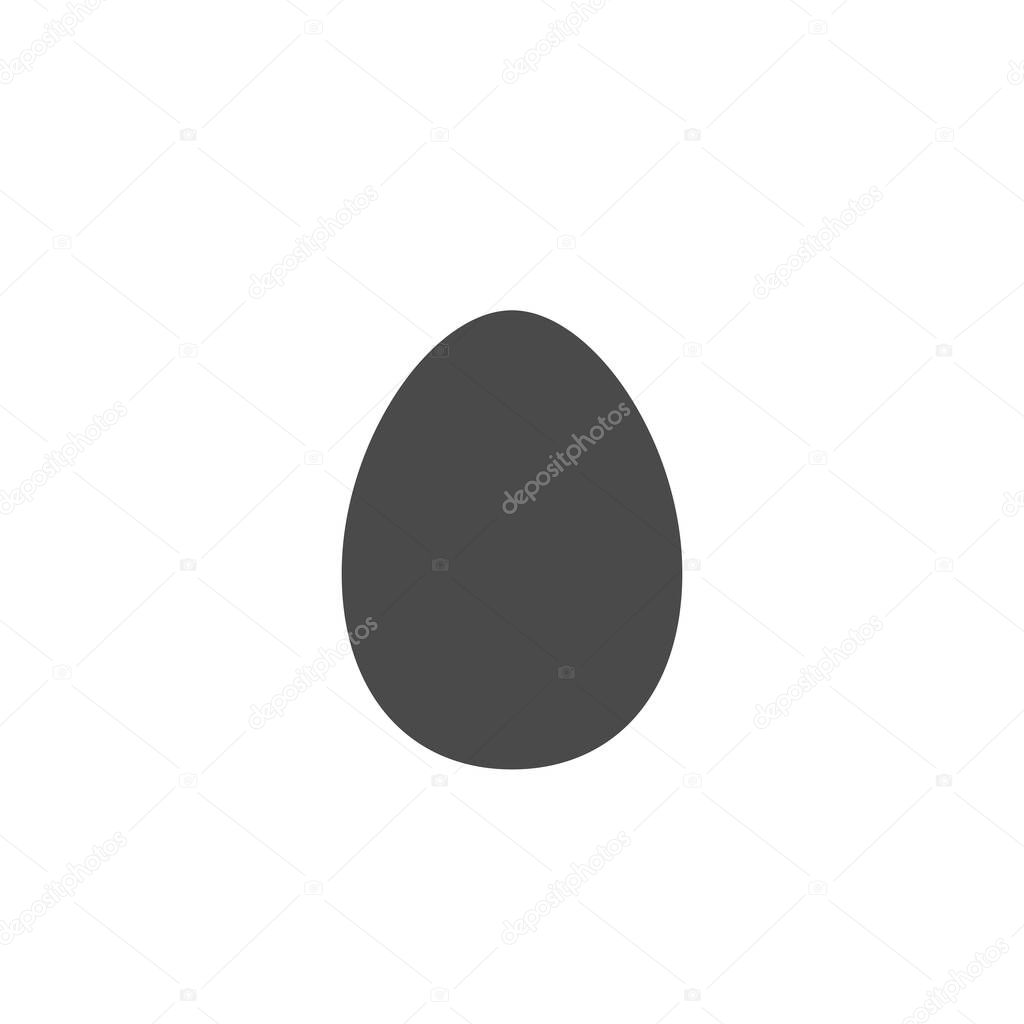 Raster egg simple flat icon. Dark gray illustration on white backgriound.