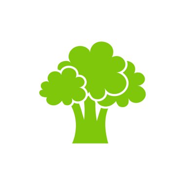 Vektör Brokoli Logosu, markanız için simge. Yeşil illüstrasyon beyaz arkaplandan izole edildi.