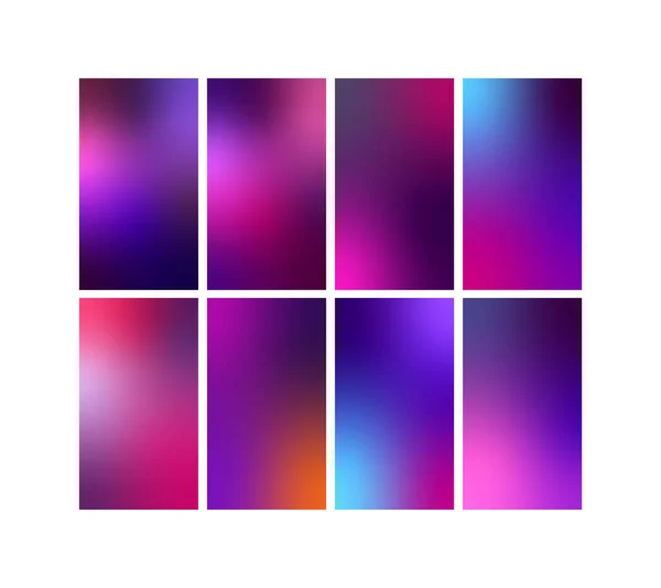 Wektor Miękka siatka Gradient Set Różne kolory na tle. Design for stories, smartphone screen, aplikacja mobilna Szablon, baner, Tapeta, tło, ulotka, Social media izolowane na białym grzbiecie. — Wektor stockowy