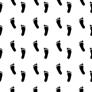 Kusursuz insan ayak izi örneği. Beyaz arkaplanda Raster illüstrasyonu.