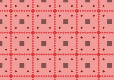 Pembe eşkenar dörtgen ve hücrelerle kareler desen