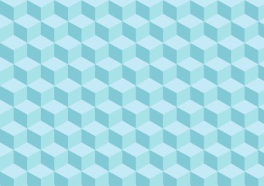 Üç boyutlu etkisi ile açık mavi küpler desen