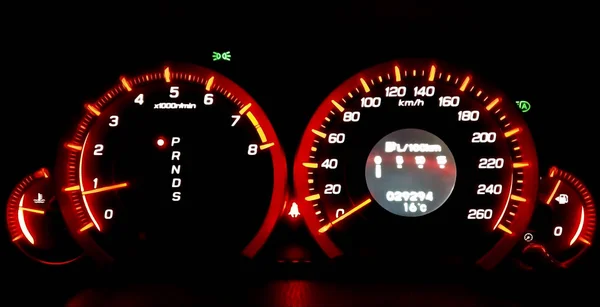 night car scoreboard with speed data
