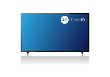 4k TV Vektör Ekranı. UHD işareti. Ultra HD çözünürlük biçimi. İzole İllüstrasyon. Ultra HD TV. creen Smart TV modern ultra hd çözünürlüklü ve akış sembollü. Eps10 vektör illüstrasyonu.