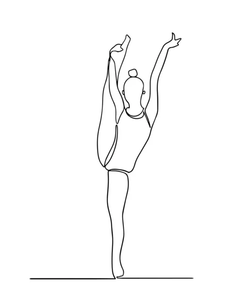 Kontinuierliche Linienzeichnung Von Frauen Fitness Yoga Konzept Vektor Gesundheit Illustration — Stockvektor