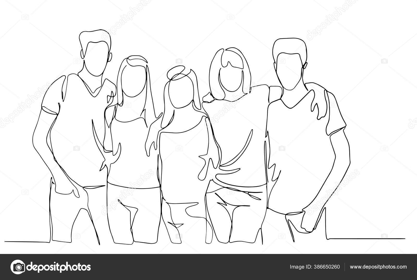 High School Class Of Friends Standing Together And Hugging Line Vector Drawing Illustration Group Of Friends Cuddling Each Other Concept Of Friendship And Emotional Support Stock Vector Image By C Wm Gnatuyk High School Class Of Friends Standing Together And Hugging Line Vector Drawing Illustration Group Of Friends Cuddling Each Other Concept Of Friendship And Emotional Support Stock Vector Image By C Wm Gnatuyk