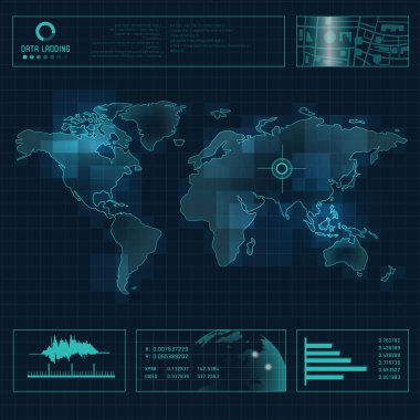 Teknoloji elementi ile radar arayüzü grafiği