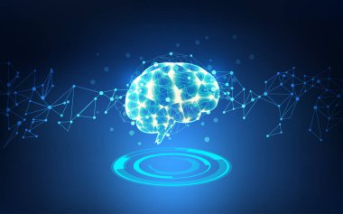 fütüristik tarzda kablo çerçeveli beyin 