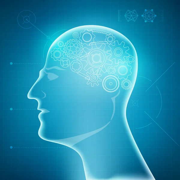 Modelo Invención Diagrama Del Cerebro Del Robot Parte Del Cuerpo — Archivo Imágenes Vectoriales