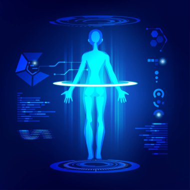 soyut teknolojik sağlık hizmetleri; sağlık analizinin bilim arayüzü; insan vücudunun dijital planı; insan vücudunun üç boyutlu parçası