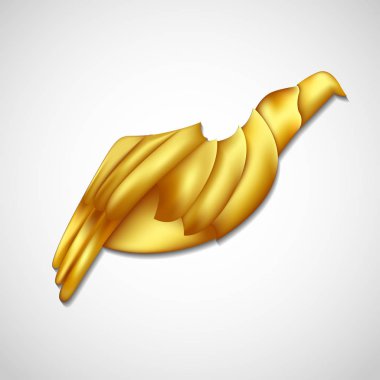 Soyut vektör logo tasarım şablonu. Lüks amblem konsept simgesi. Altın Kartal logosu