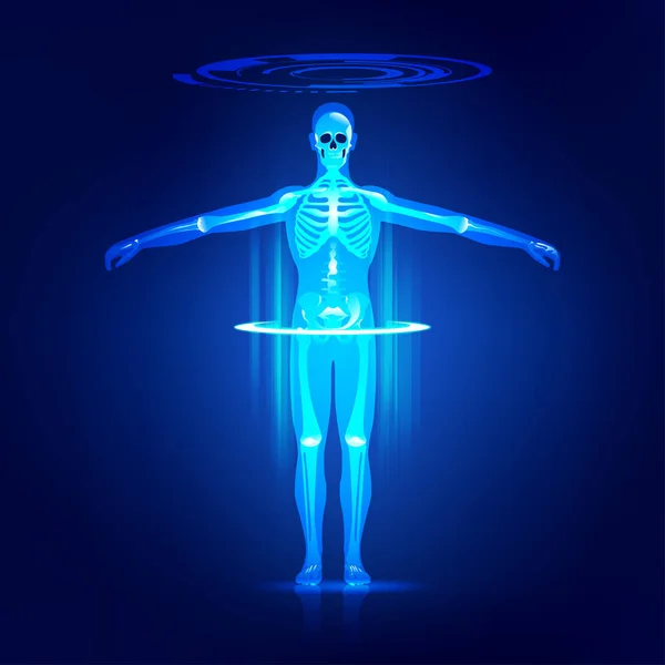 Abstrakt Teknisk Hälsovård Digital Ritning Människan Kroppsdel Människan Kroppsskanning — Stock vektor
