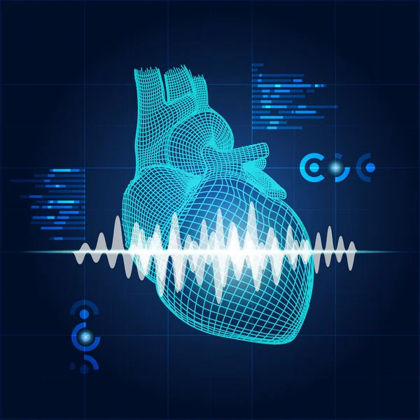 Conceito Varredura Cardíaca Avanço Biométrica Tecnologia Cuidados Saúde — Vetor de Stock