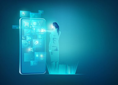 Mobil uygulamadan online alışveriş kavramı