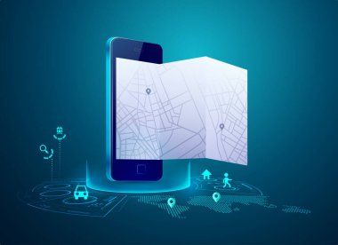 Mobil uygulamalarda GPS teknolojisi kavramı