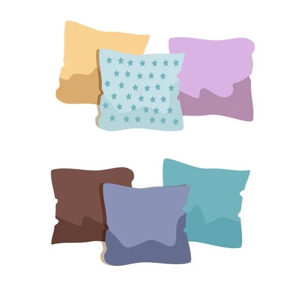 Conjunto Almohadas Color Aisladas Sobre Fondo Blanco Gráficos Vectoriales — Vector de stock