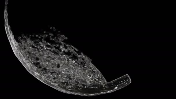 Water Splash Slow Motion Black Background Black Illustration Design — Stock Video