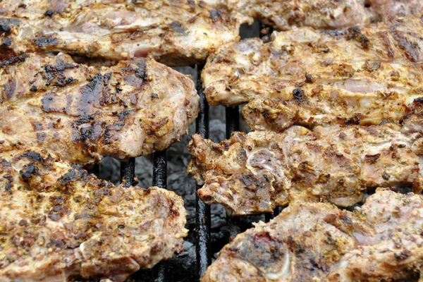 Szaftos Steak Grill Élelmiszer Termelés — Stock Fotó