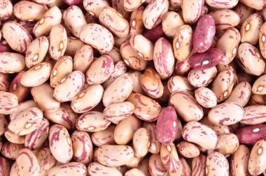 Renkli kuru fasulye closeup bir arka plan, üstten görünüm, fasulye b