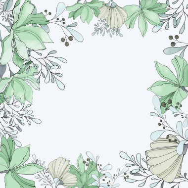 Paketleme veya kart tasarımı için alışılmadık çiçek desenleri