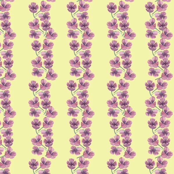 Akvarell Illustration Sömlös Mönster Små Känsliga Blommor Tapet Eller Tyg — Stockfoto