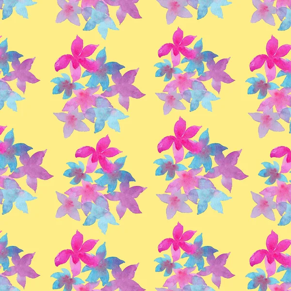 Vattenfärg Illustrering Seamless Pattern Delicate Vattenfärg Blommor Högsta Bakgrunden — Stockfoto